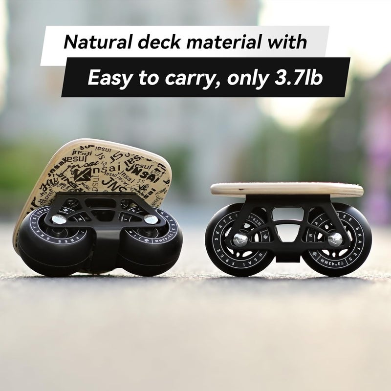 Sanxup FreeSkates Portable Roller Road Drift Skates Plate, with Maple Deck Anti-Slip, Board Split Skateboard with PU Wheels High-end Bearings - Image 3